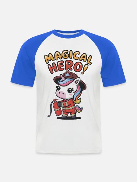 Magical Hero! - Men's Baseball T-Shirt - white/royal blue