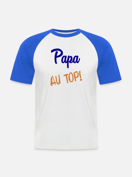 DAD - Men's Baseball T-Shirt - white/royal blue