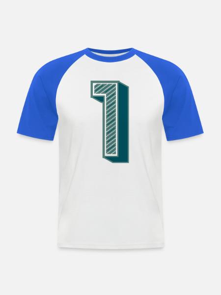 1. 1 YEAR. 1st ANNIVERSARY - Men's Baseball T-Shirt - white/royal blue