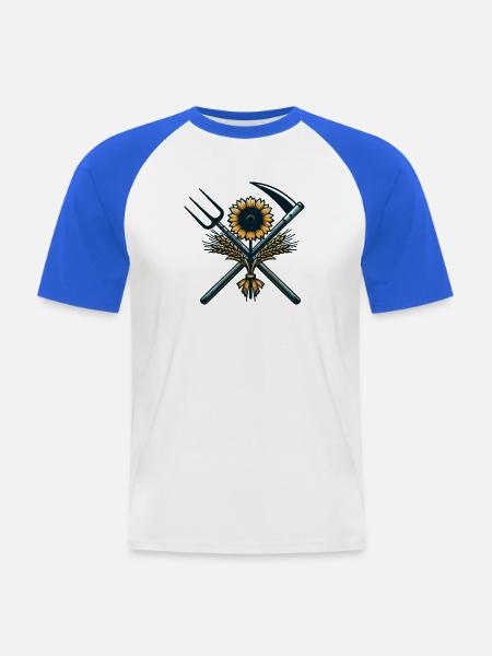 Agriculture Logo - Men's Baseball T-Shirt - white/royal blue