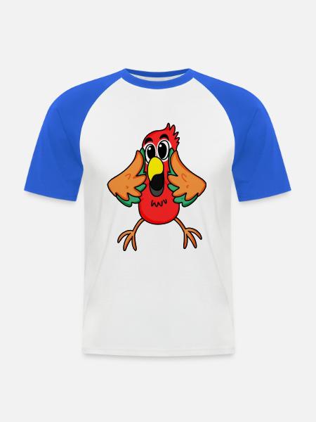 Parrot jungle - Men's Baseball T-Shirt - white/royal blue