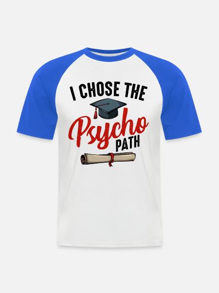psychologue - T-shirt baseball manches courtes Homme - blanc/bleu royal