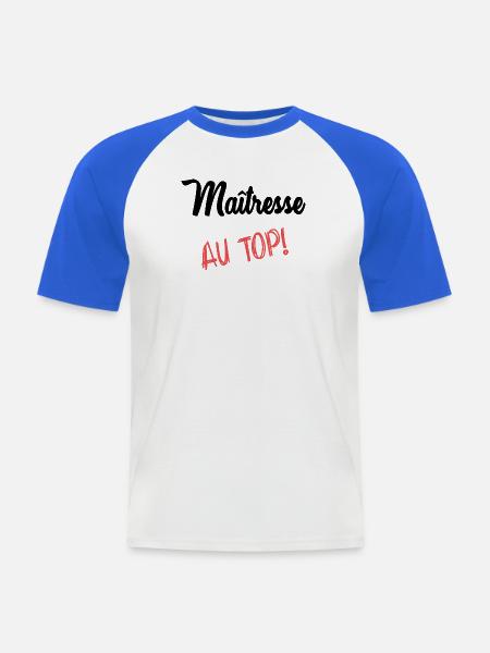 MISTRESS - Men's Baseball T-Shirt - white/royal blue