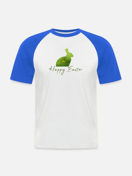 Happy Easter rabbit - Männer Baseball-T-Shirt - Weiß/Royalblau