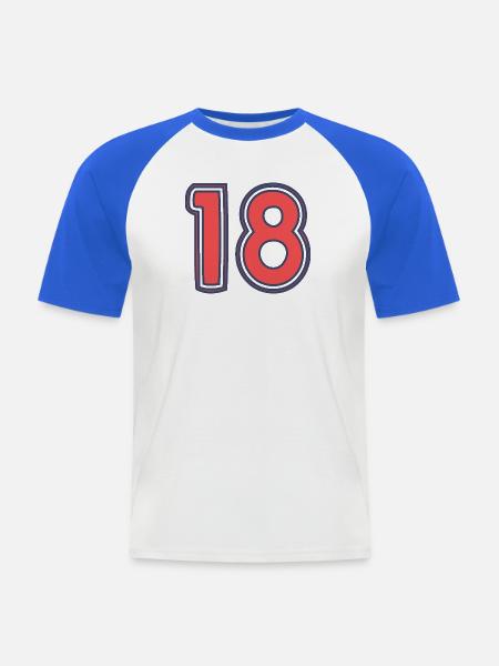 18. 18 YEARS OLD - Men's Baseball T-Shirt - white/royal blue