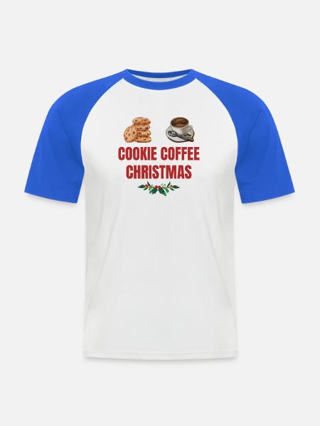Cookie Coffee Christmas Eve - Men's Baseball T-Shirt - white/royal blue