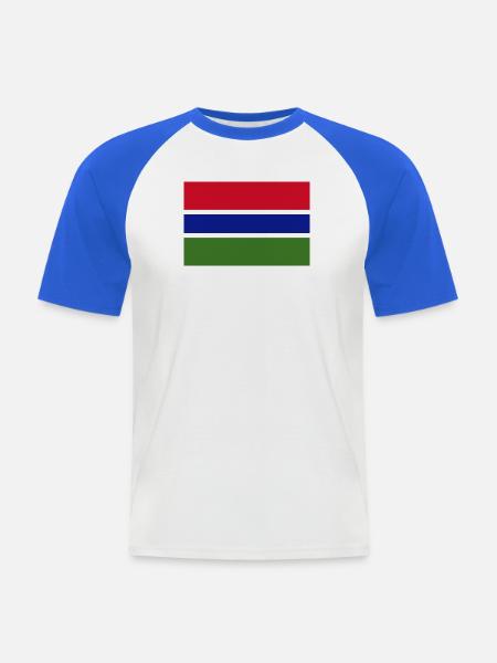 Gambia - Männer Baseball-T-Shirt - Weiß/Royalblau