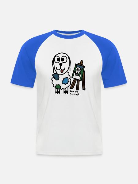 Kunst ScHoF - Männer Baseball-T-Shirt - Weiß/Royalblau