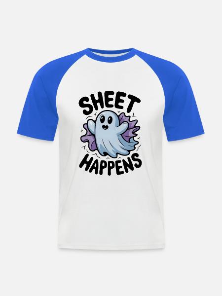Blatt passiert - Männer Baseball-T-Shirt - Weiß/Royalblau