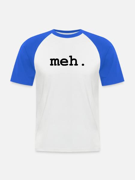 meh humor - Men's Baseball T-Shirt - white/royal blue