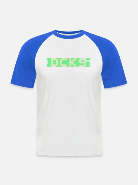 DCKS - Männer Baseball-T-Shirt - Weiß/Royalblau