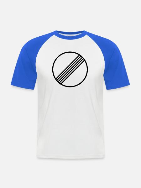 UNLIMITED MOTORWAY GERMANY - Men's Baseball T-Shirt - white/royal blue