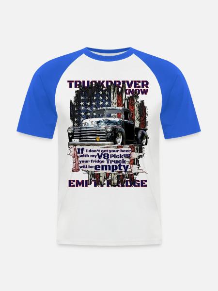 V8 Pickup Patriot Flagge - Männer Baseball-T-Shirt - Weiß/Royalblau
