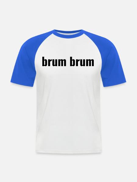 Brum Brum - T-shirt baseball manches courtes Homme - blanc/bleu royal