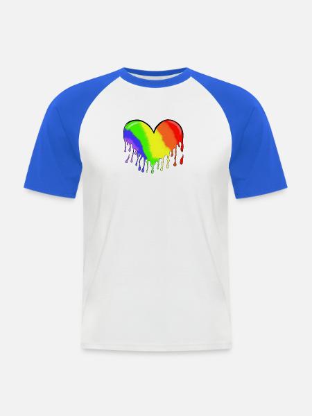 Heart - Men's Baseball T-Shirt - white/royal blue
