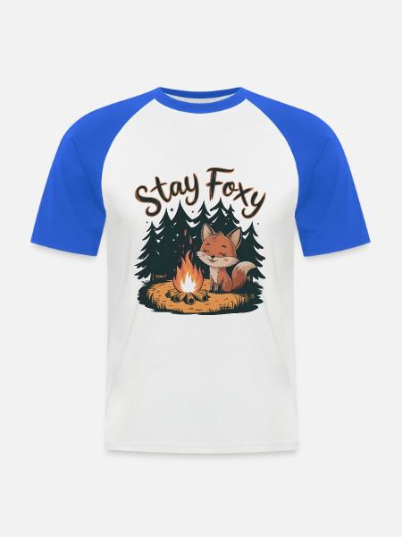 Bleib fuchsig - Männer Baseball-T-Shirt - Weiß/Royalblau