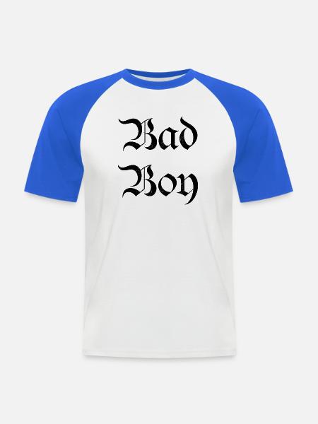 Streetwear - Männer Baseball-T-Shirt - Weiß/Royalblau