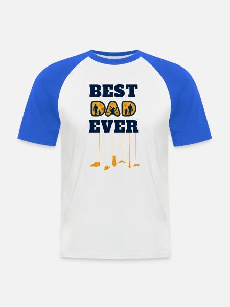 best dad ever - Men's Baseball T-Shirt - white/royal blue
