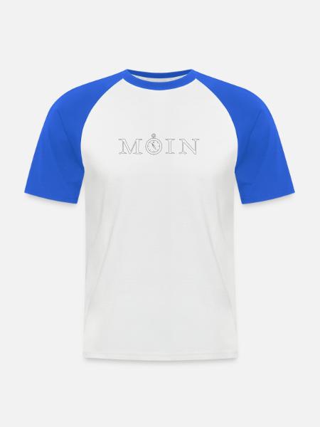 Moin - Männer Baseball-T-Shirt - Weiß/Royalblau