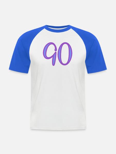 90 - Men's Baseball T-Shirt - white/royal blue