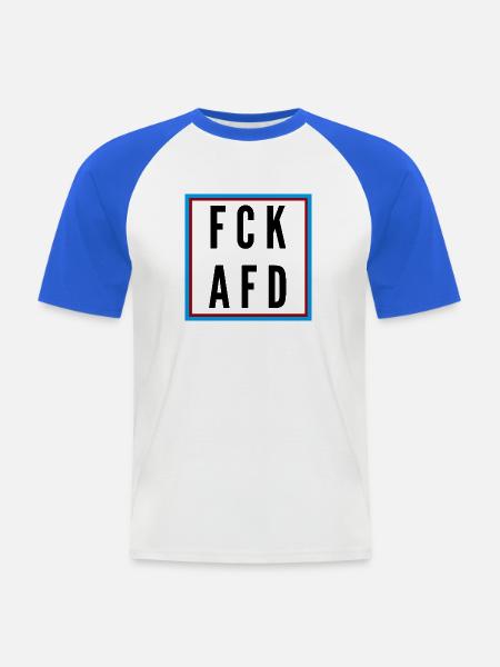 AFD Nein Danke! - Männer Baseball-T-Shirt - Weiß/Royalblau