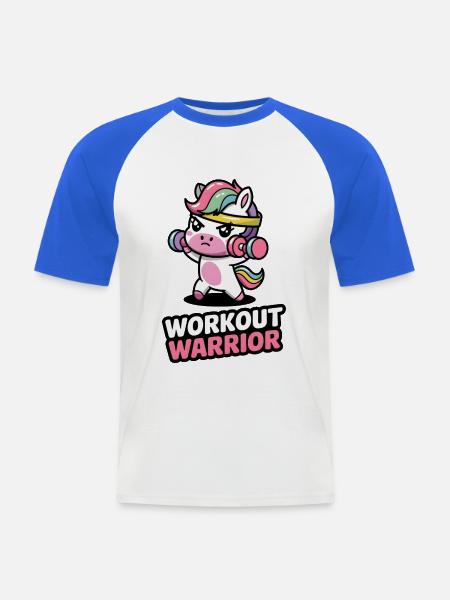 Workout Warrior - Men's Baseball T-Shirt - white/royal blue