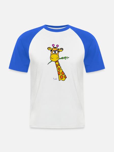 Cute Giraffe - Men's Baseball T-Shirt - white/royal blue