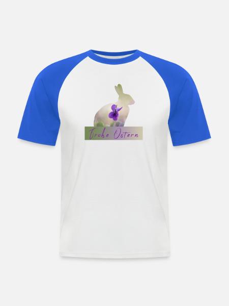 Frohe Ostern Hase - Männer Baseball-T-Shirt - Weiß/Royalblau
