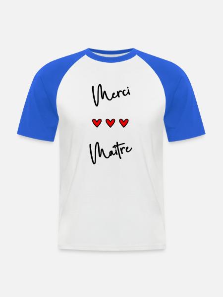 MASTER. MASTER - Men's Baseball T-Shirt - white/royal blue