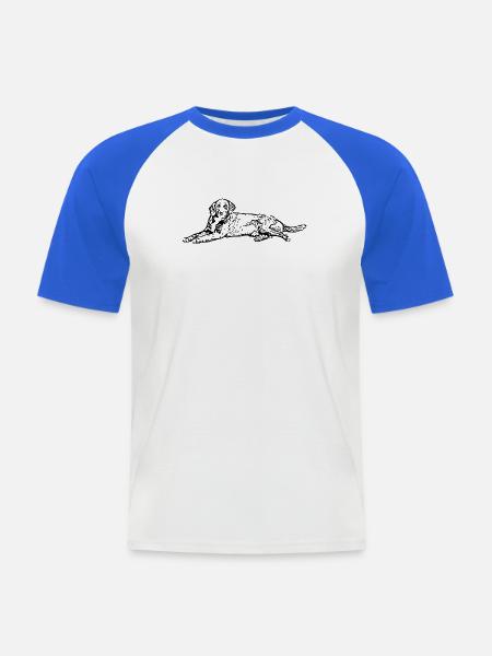 Hund schwarz - Männer Baseball-T-Shirt - Weiß/Royalblau