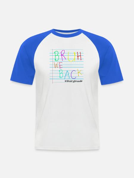Bruh We Back Enseignants - Männer Baseball-T-Shirt - Weiß/Royalblau