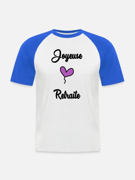COLLEAGUE. START. RETIREMENT - Men's Baseball T-Shirt - white/royal blue