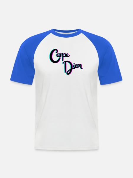 Carpe Diem - Men's Baseball T-Shirt - white/royal blue