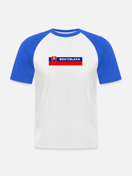 Bratislava City in Slovakian Flag - Men's Baseball T-Shirt - white/royal blue