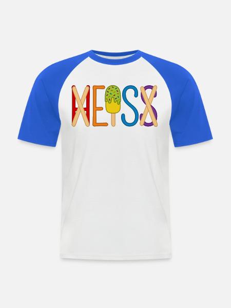 Eis - heiß - H EIS S - Männer Baseball-T-Shirt - Weiß/Royalblau