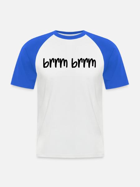 brrm brrm - Men's Baseball T-Shirt - white/royal blue