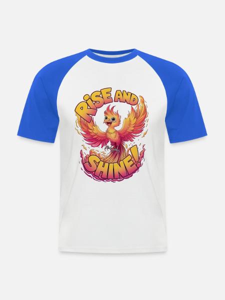 Raus aus den Federn - Männer Baseball-T-Shirt - Weiß/Royalblau