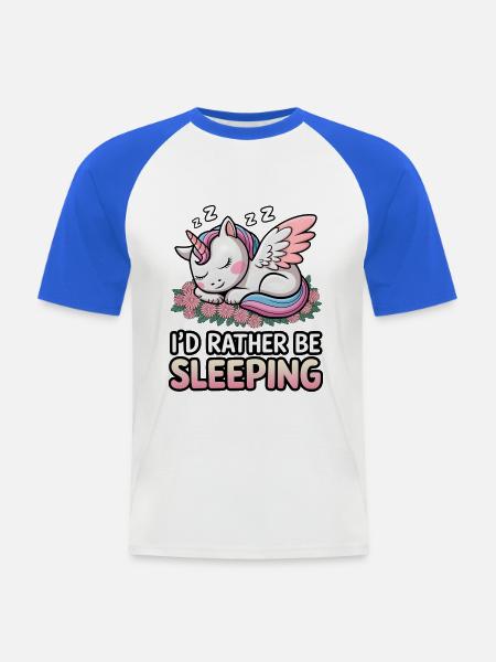 I'd Rather Be Sleeping - Men's Baseball T-Shirt - white/royal blue