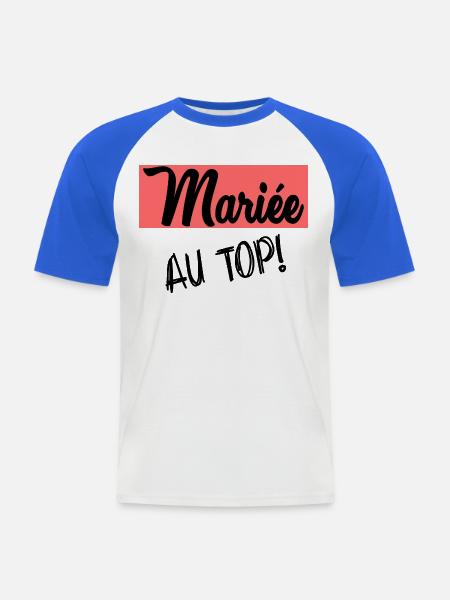 WEDDING. BRIDE-TO-BE - Men's Baseball T-Shirt - white/royal blue