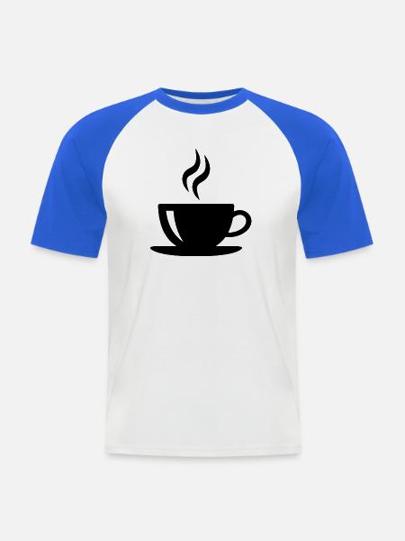 Kaffeetasse - Männer Baseball-T-Shirt - Weiß/Royalblau