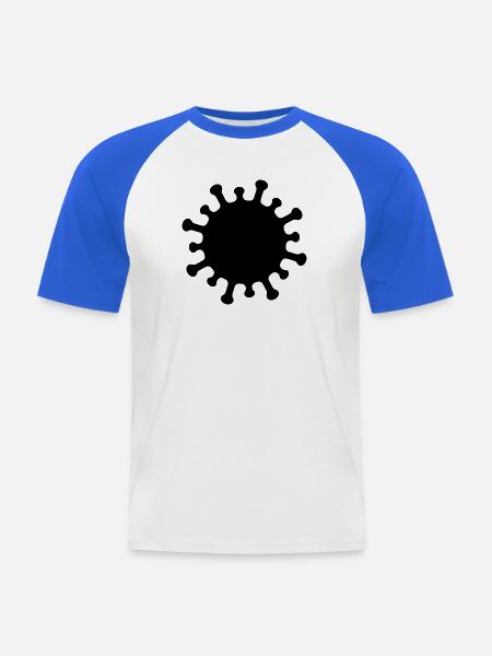Corona-Virus-Symbol - Männer Baseball-T-Shirt - Weiß/Royalblau
