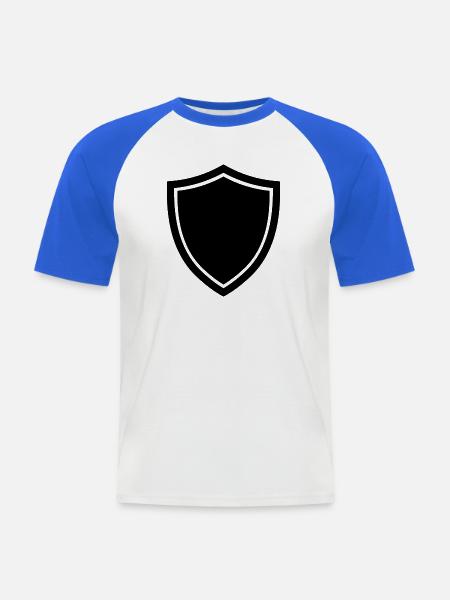 shield icon logo shape security - Men's Baseball T-Shirt - white/royal blue