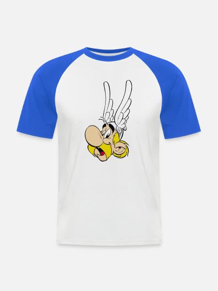 Asterix & Obelix Portrait Astérix - T-shirt baseball manches courtes Homme - blanc/bleu royal