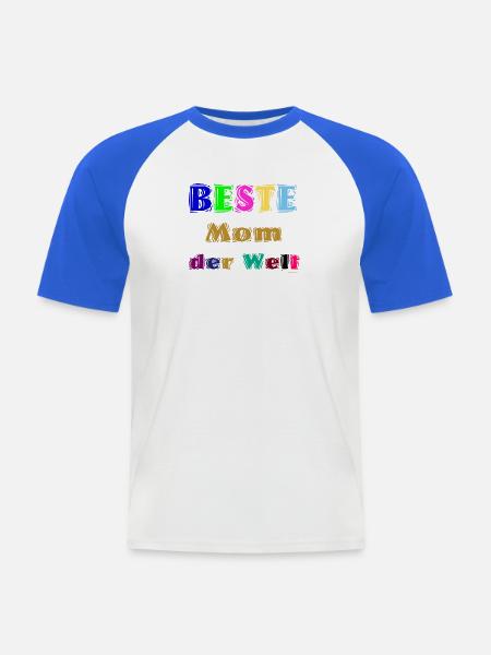 Beste Mutter der Welt - Männer Baseball-T-Shirt - Weiß/Royalblau