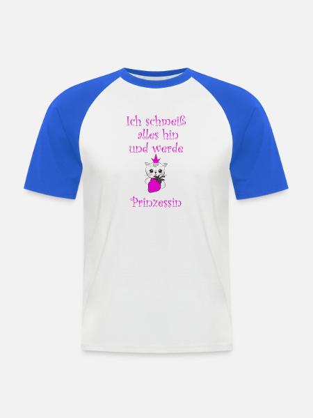 Prinzessin - Männer Baseball-T-Shirt - Weiß/Royalblau