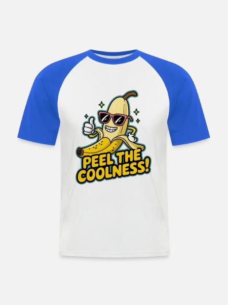 Pelez la fraîcheur ! - T-shirt baseball manches courtes Homme - blanc/bleu royal