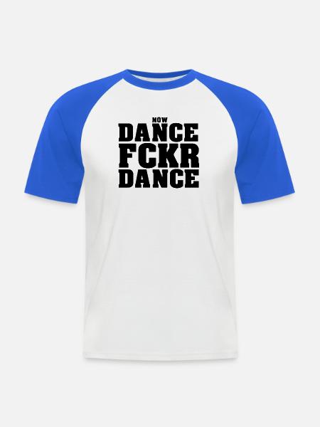Danse Fckr Danse - T-shirt baseball manches courtes Homme - blanc/bleu royal