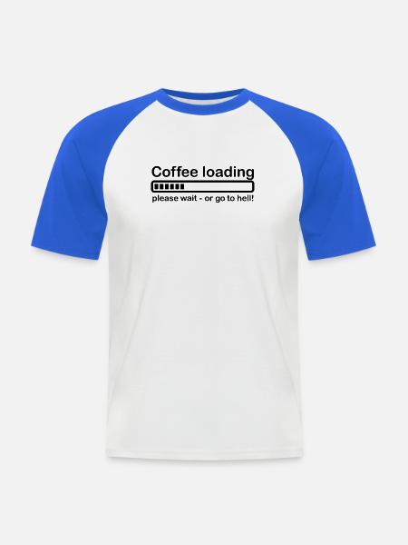 Coffee loading - Men's Baseball T-Shirt - white/royal blue