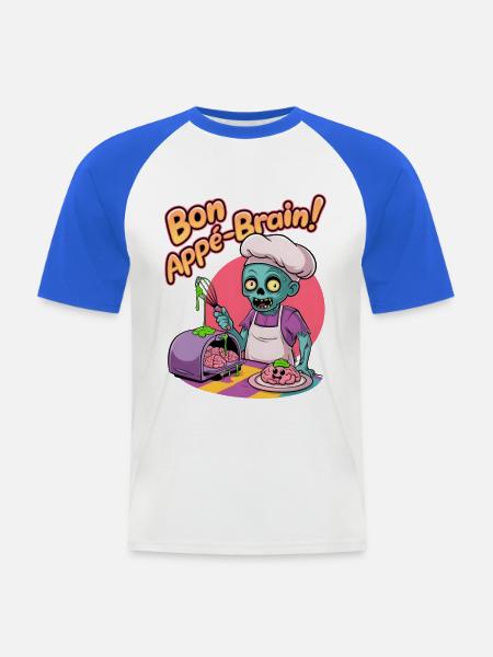 Bon Appé-brain! - Men's Baseball T-Shirt - white/royal blue