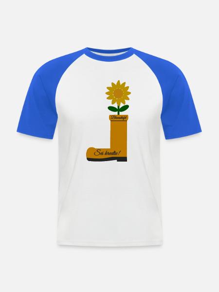 Flower Boots - Men's Baseball T-Shirt - white/royal blue